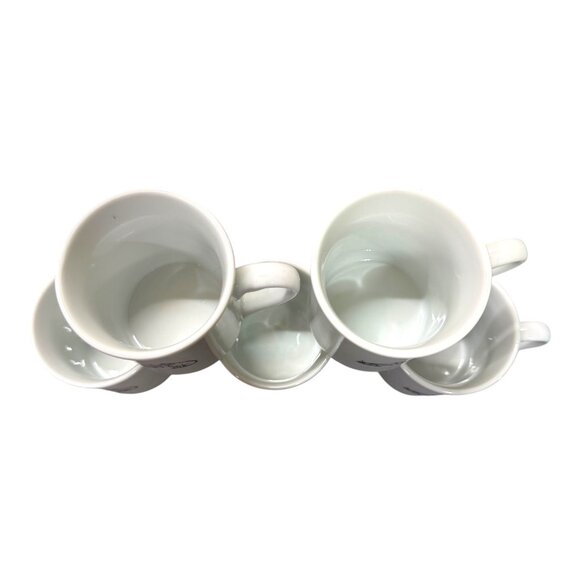 Set of 5 RCA Nipper Victor Gramophone Logo Vintage Coffee Cup Black on White Mug - Picture 3 of 7